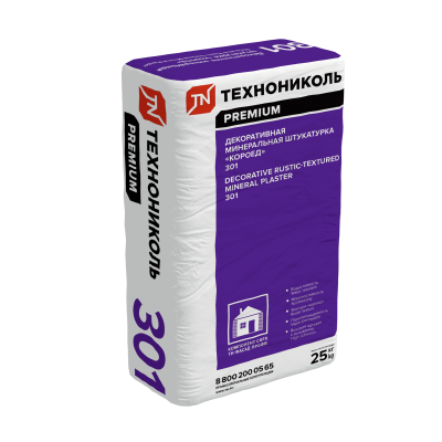 Декоративная минеральная штукатурка ТЕХНОНИКОЛЬ 301 "короед" (2 mm) (25 кг/меш),шт.