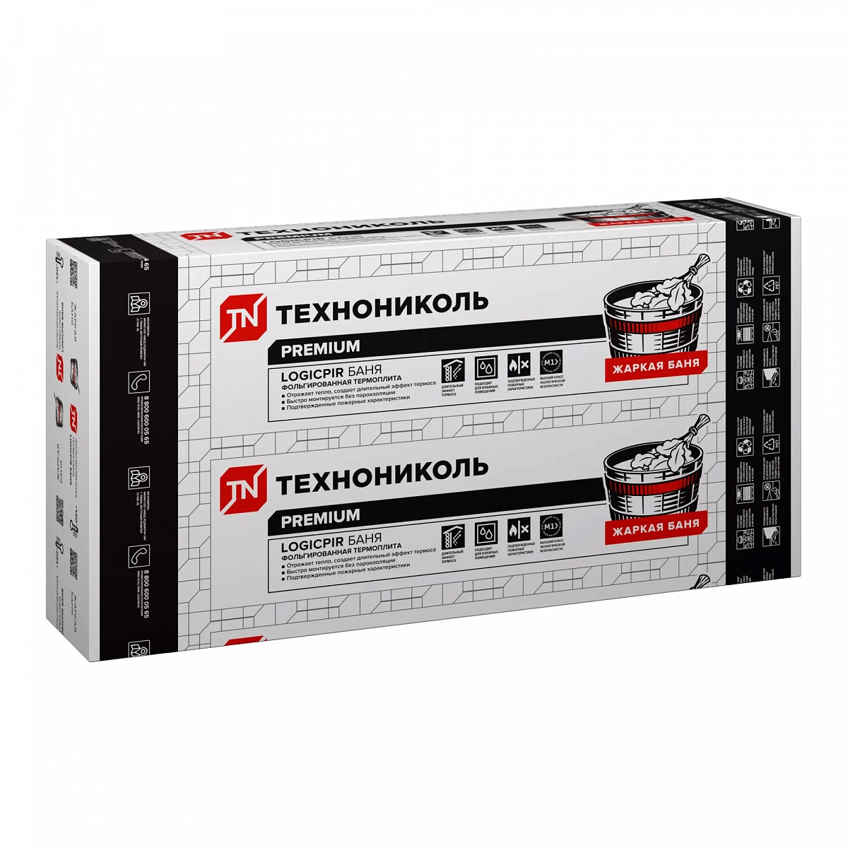 Плиты теплоизоляционные ТехноНИКОЛЬ LOGICPIR Баня Ф/Ф L-1190х590х30 (5,6168м2/уп)	уп.