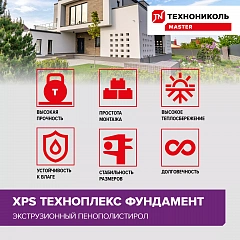 Плиты пенопол. экструзионные ТЕХНОНИКОЛЬ ТЕХНОПЛЕКС ФУНДАМЕНТ 1180х580х50-L(0,27376м3/уп.), уп